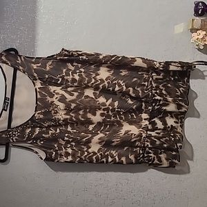 Brown, cheetah print tank top